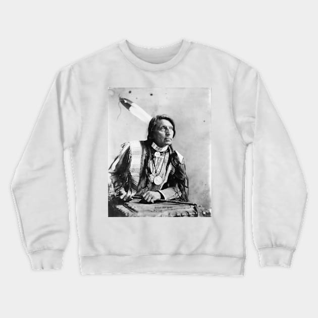 Vintage Chief Red Shirt Native American Photograph Crewneck Sweatshirt by pdpress